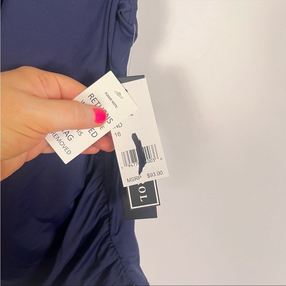 La Blanca Island Goddess Tankini Top Indigo Blue Sz 16 NWT - Picture 6 of 9